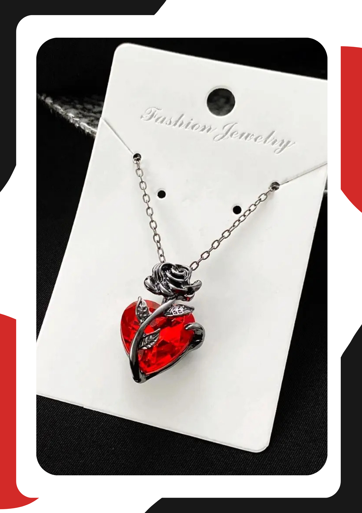 Blood Rose Gothic Necklace – Human Heart