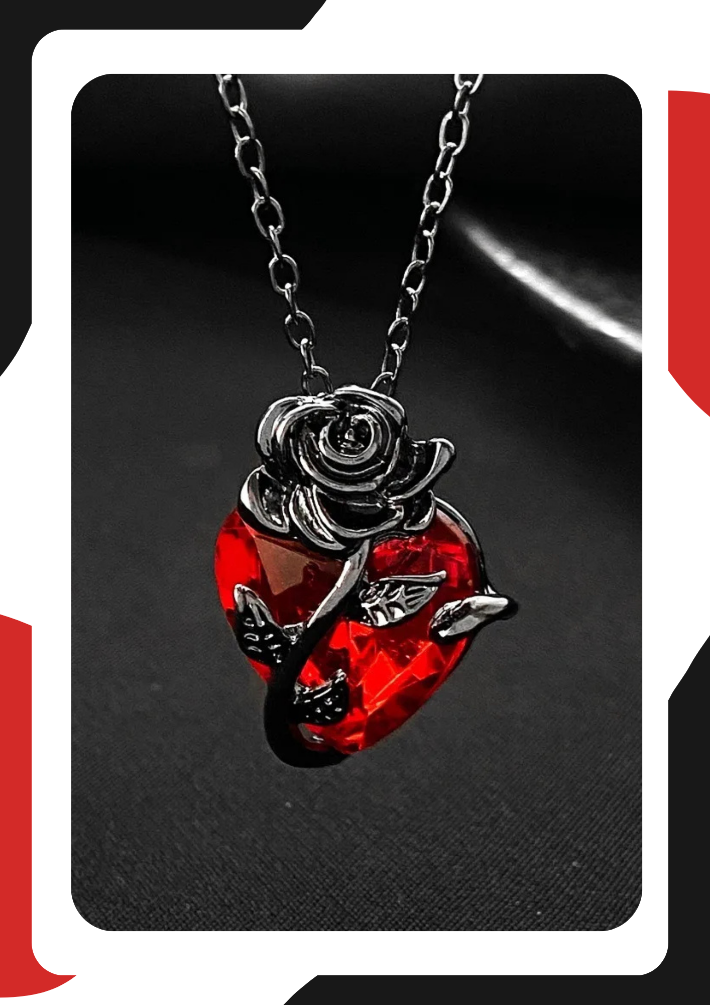 Blood Rose Gothic Necklace – Human Heart